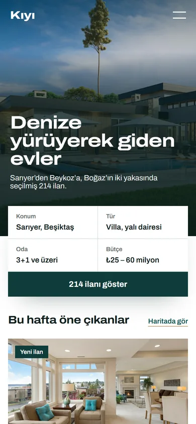 Kıyı Gayrimenkul, telefon görünümü