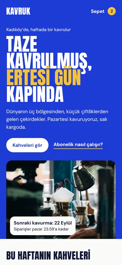 Kavruk, telefon görünümü