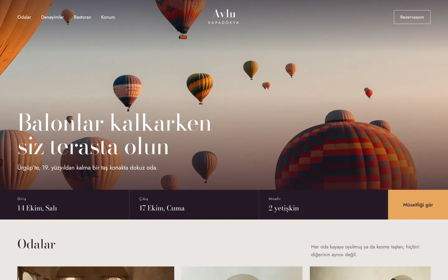 Avlu Kapadokya, masaüstü görünümü
