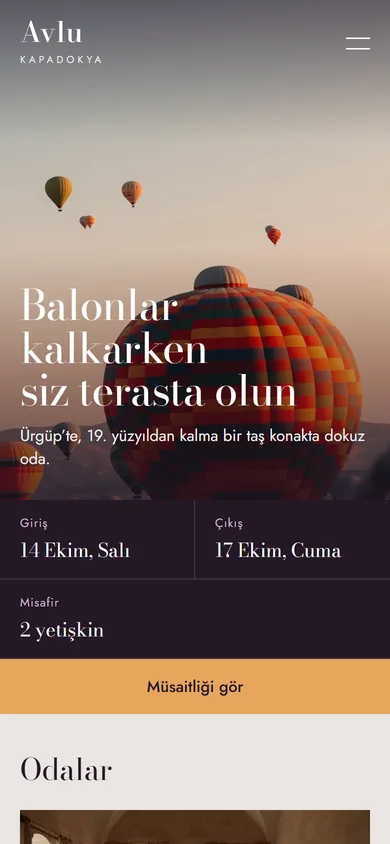 Avlu Kapadokya, telefon görünümü